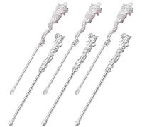 JKJF 6 Pcs Mini Snuff Spoon Tiny Powder Spoon Scoops Mini Retro Spoon Shovel Mini Spoon Keychain Pendant Charms Necklace Loop for Spices Sand Salts - Dragon Phoenix