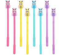 JKJF 8 PCS Bees Shaped Rollerball Pens Cute Bees Gel Ink Pen Cartoon Animal Pen for School Office Stationery Writing Supplies - 0.5mm Black