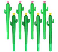 JKJF 8 PCS Cactus Shaped Rollerball Pens - 0.5mm Black Ink, Green Color - Cute Cacti Writing Pens for School, Office, Gifting