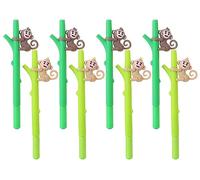 JKJF 8 PCS Monkey Rollerball Pens Cute Tree Climbing Monkey Gel Ink Pen Cartoon Animal Pen for School Office Stationery Writing Supplies - 0.5mm Black