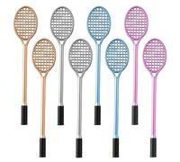 JKJF 8 PCS Tennis Racket Shaped Rollerball Pens Creative Tennis Racket Gel Ink Pen Novelty Sports Pens for School Office Stationery Writing Supplies - 0.5mm Black