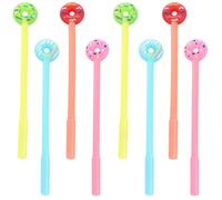 JKJF 8PCS Donuts Rollerball Pens Cute Doughnut Gel Ink Pen Cartoon Candy Color Pen for School Office Stationery Writing Supplies - 0.5mm Black