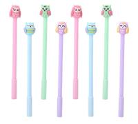 JKJF 8PCS Owl Shaped Rollerball Pens Cute Owl Gel Ink Pen Cartoon Animal Pen for School Office Stationery Writing Supplies - 0.5mm Black