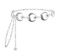 JKJF Moon Belt Waist Chain Jeans Chains Fashion Body Jewelry for Women Ladies Girls - Style 4 Silver, Metal