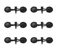 JKJF Pu Leather Sew-On Toggles Closures with Resin Horn Button Vintage Sew-on Toggles for Coat Cape Jacket Windbreaker Sweater Clothing Buttons Replacement Kit - 6 Sets Black