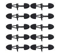 JKJF Pu Leather Sew-On Toggles with Black Resin Horn Button for Coat Cape Jacket Clothing Buttons Replacement Kit 10 Sets Black