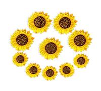 JKJF Sunflower Embroidery Patches Iron On Patch Sew On Applique Badge for Clothes Backpack Shoes Jacket Jeans Hat Dress DIY Crafts - 10 Pcs
