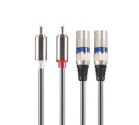 Jkjlorey 1.5M Dual Male To Xlr Male Cable 2 Xlr To 2 Plug Adapter Hifi Stereo Audio Extension Cable for Miniphone Speaker