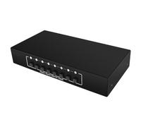 Jkjlorey 1 PCS Out AV Switch Selector Video L/R Audio Selector Box 8-Port Composite Switch Splitter Black Metal for DVD STB HDTV