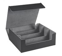 Jkjlorey 1 Piece 1800+ Card Deck Case for Trading Cards Magnetic Card Storage Box Black+Gray