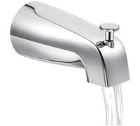 Jkjlorey 1 Piece Bathroom Tub Spout,5 1/4 Inches Reach Wall Front Mount with Shower Diverter 1/2In IPS Inside Thread Bathtub Faucet Spout Silver Zinc Alloy