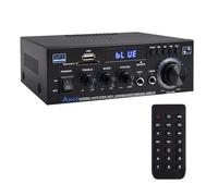 Jkjlorey 1 Piece Stereo Audio Amplifier Receiver Bluetooth 5.0 Sound Speaker Home Theater Audio Stereo System Amplifier FM Radio UK Plug
