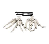 Jkjlorey 1 Set White Plastic Realistic Skeleton Hands Horror Ghost Claw Props Finger Glove