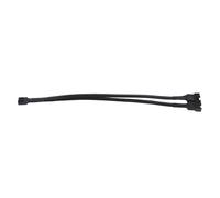 Jkjlorey 1 to 2 Way Braided Cable Y Splitter 3/4 Pin PWM Male Connector Fan Computer PC Fan Extension Adapter Cable