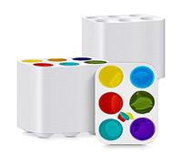 Jkjlorey 100 Pcs Plastic Paint Palette 6 Well Watercolor Palette Rectangular Paint for Kids Student Adult DIY Craft Art Painting