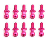 Jkjlorey 10Pcs M3 Metal Hex Ball Head Screws for TT01 TT02 D5 1/10 RC Drift Car Spare Parts Universal,Pink