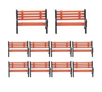 Jkjlorey 10Pcs Model Train HO N O Scale 1:75 Bench Chair Model Settee Street Park Layout Plastic Crafts,Garden/Railway Layout