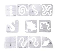 Jkjlorey 11PCS Free-Motion Quilting Template Set-Sewing Ruler & Clear Mark Acrylic Ruler & Ironing Ruler for DIY Machine Quilting