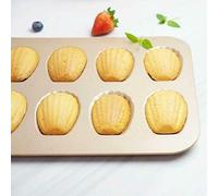 Jkjlorey 12Cup Shell Shaped Nonstick Madeleine Pan Carbon Steel Mold Baking Mould Tools