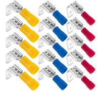 Jkjlorey 15Pcs Semi-Insulated Piggyback Spade Connectors, Spade Assortment Kit, Female/Male Cable Crimp Terminals, 22-10 AWG