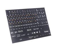 Jkjlorey 1Pc Full Size Russian Keyboard Stickers Letter Alphabet Layout Sticker Key for Laptop Desktop PC Russian -Orange Letters