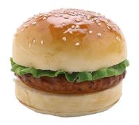Jkjlorey 1pc Realistic Hamburger Lifelike Simulation Fake hamburger Bakery Display Kids Food Bread Toy Home Decoration Photography props Not inclue the Plate