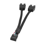 Jkjlorey 1Pcs Computer Motherboard USB Extension Cable 9 Pin 1 Female to 2 Male Y Splitter Audio HD Extension Cable for PC DIY Parts Accessories