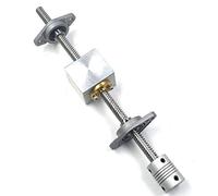 Jkjlorey 1Set 200mm Length 8mm Dia Silver Vertical 2mm Lead Screw Rod & Pillow Block Mounted Bearing T8 Lead Screw Kit for 3D Printer
