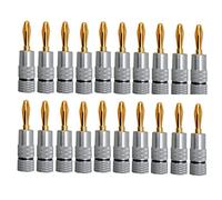 Jkjlorey 1Set Banana Connector 24K Gold-Plated 4.5MM Banana Plug with Screw Lock for Audio Jack Speaker Plugs Black+Silver