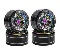 Jkjlorey 2.2 Inch Metal Electroplating Colorful Wheel Hub for 1/8 1/10 SCX10 TRX4 90046 Crawler Rc Car Accessories