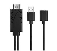 Jkjlorey 2 in 1 USB Female to -Compatible Male HDTV Adapter Cable 1080P Digital AV HD TV Projector Displays Converter Accessories