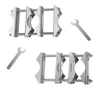 Jkjlorey 2 PCS Double Antenna Mast Clamp V Jaw Block with Bolts Mast to Mast Clamp,Patio Umbrella Holder Heavy Duty Pole to Pole