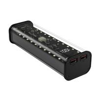 Jkjlorey 21700 Battery Storage Box 4 Slots DIY Power Bank Box for 21700 Charger Dual USB Output TypeC Input Black