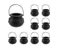 Jkjlorey 24 Pack Plastic Black Witch Candy Bowls Cauldrons,Pot with Handle,for Halloween, Easter, 'S Day Party Favors