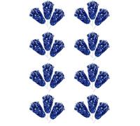 Jkjlorey 24Pcs Cheerleading Pom Poms Metallic Foil Cheer Pom Poms with Plastic Handle for Adults Kids Cheerleaders Party Blue