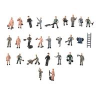 Jkjlorey 25Pcs 1:87 Figurines Painted Figures Miniatures of Railway Workers with Bucket and Ladder