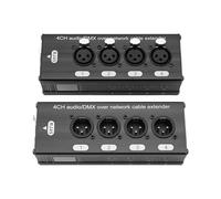 Jkjlorey 2PCS 4-Channel 3-Pin XLR Audio and over Network Cable Extender DMX512 Network Signal Extender Black