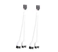 Jkjlorey 2Pcs Computer Motherboard USB 2.0 9 Pin to Dual 9 Pin Extension Cable Y Splitter Audio HD Extension Cable White