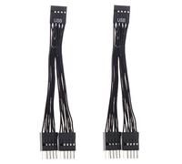 Jkjlorey 2Pcs Computer Motherboard USB Extension Cable USB Extension Cable 9 Pin 1 Female to 2 Male Y Splitter Audio HD Extension Cable for PC 10cm