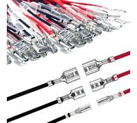 Jkjlorey 30PCS 2.8mm /4.8mm /6.3mm Female Speaker Wire Connectors with Insulation Sleeve Speaker Connector Quick Splice Kit