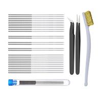 Jkjlorey 30Pcs 3D Printer Parts Bendable Nozzle Cleaner Hotend Cleaning Needle Drill Bit Brush Tweezers Tool Kit for CR10 3