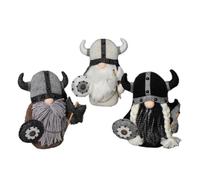 Jkjlorey 3PCS Halloween Viking Warrior Gnome Doll Fall Farmhouse Gnome Plush Decor Indoor Cute Scandinavian Style Gnomes