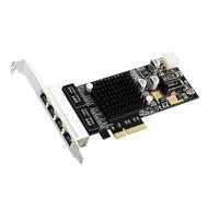 Jkjlorey 4 Port PCIE POE Network Card 10/100/1000M Gigabit Industrial Ethernet Converter PCI-E 1x Adapter Intel350 Chip