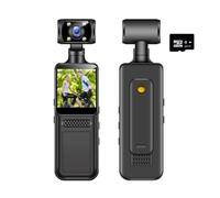 Jkjlorey 4K Pocket Action Sports Camera 4K HD Sports Camcorder Camera 180 Rotate Mini Wifi Camera with Waterproof Case Motion Camera 64G