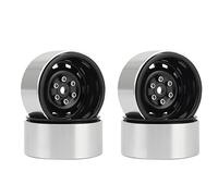 Jkjlorey 4PCS 1.9Inch Metal Beadlock Wheel Hub Rim for 1/10 RC Crawler Car Black