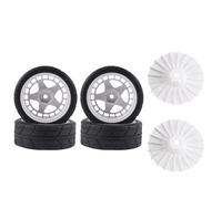 Jkjlorey 4PCS 12mm Hex 65mm Rubber Tire Wheel Tyres for XV-01 TT-01 TT-02 LC Racing PTG-2 WR8 1/10 RC Car,2