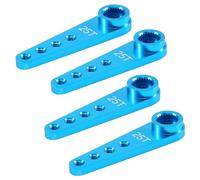 Jkjlorey 4PCS 37Mm 25T Metal Extension Steering Servo Arm Horn for RC Car Crawler Parts,Blue
