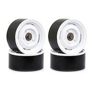 Jkjlorey 4Pcs Metal 1.9 Beadlock Wheel Rim Hub for 1/10 RC Crawler Car Axial SCX10 90046 TRX4 D90 Redcat,White