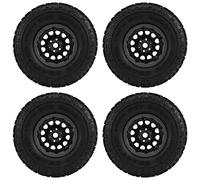 Jkjlorey 4PCS Metal 2.2 Beadlock Wheel Rim Tires Set for 1/10 RC Crawler Car TRX4 TRX6 Axial SCX10 RR10 Parts,Titanium