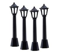 Jkjlorey 4Pcs Street Post Lights Model Railway Train Lamp Post Lights Miniature Village Pathway Lantern Post for DIY Dollhouse